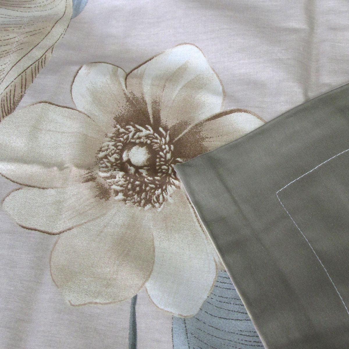 300TC Bahamas Taupe Reversible Cotton Quilt Cover Set Queen - Harrogates