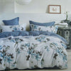300TC Milla Blue Reversible Cotton Quilt Cover Set Queen - Harrogates