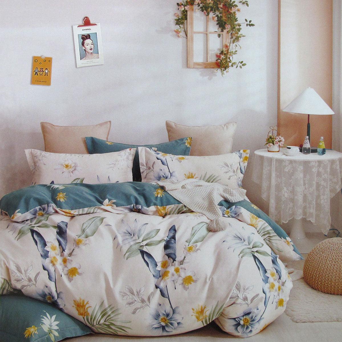 Chloe Home 100% Cotton Reversible Quilt Cover Set Queen - Harrogates