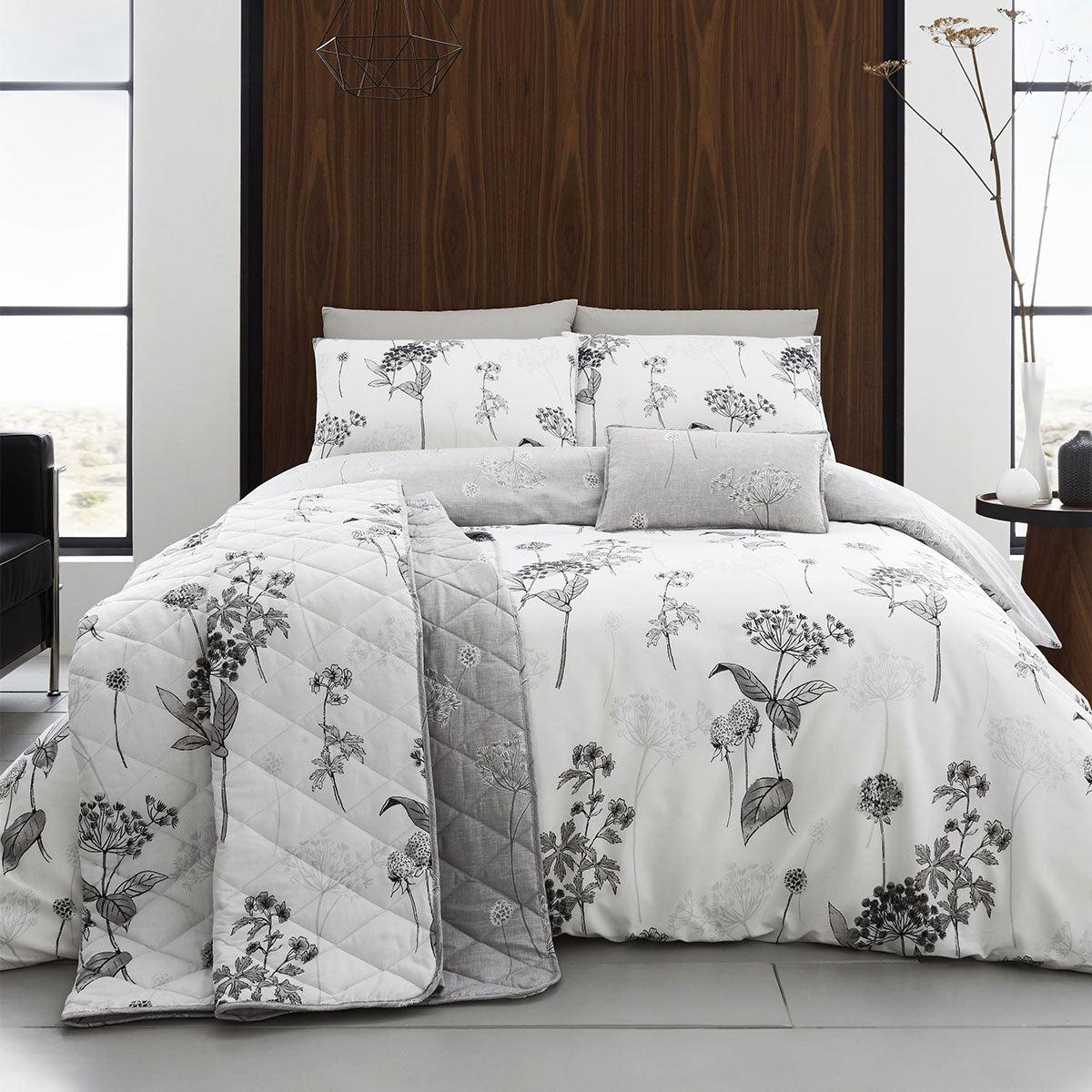 Coverley Grey Quilt Cover Set Queen - Harrogates