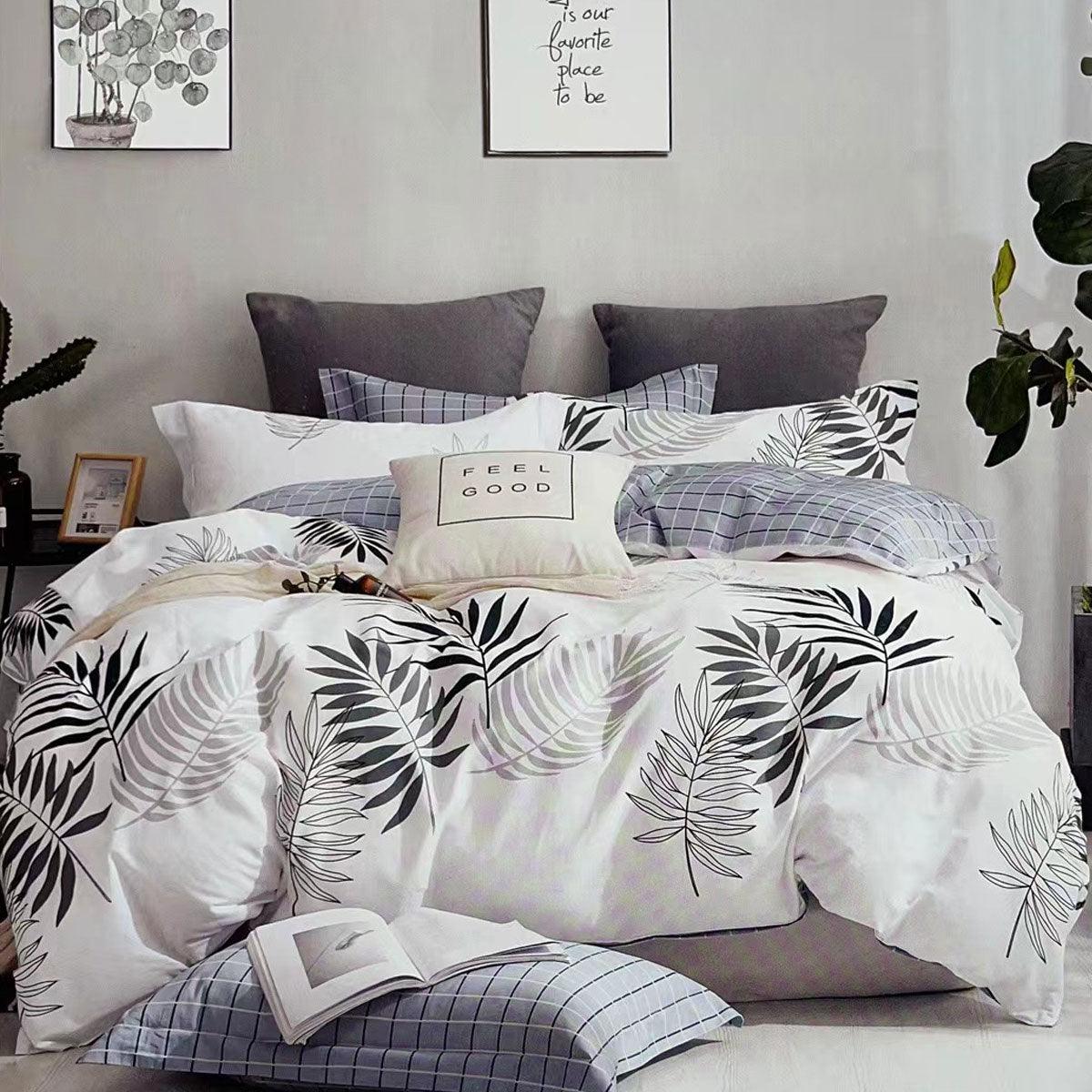 Fernwood 100% Cotton Reversible Quilt Cover Set Queen - Harrogates