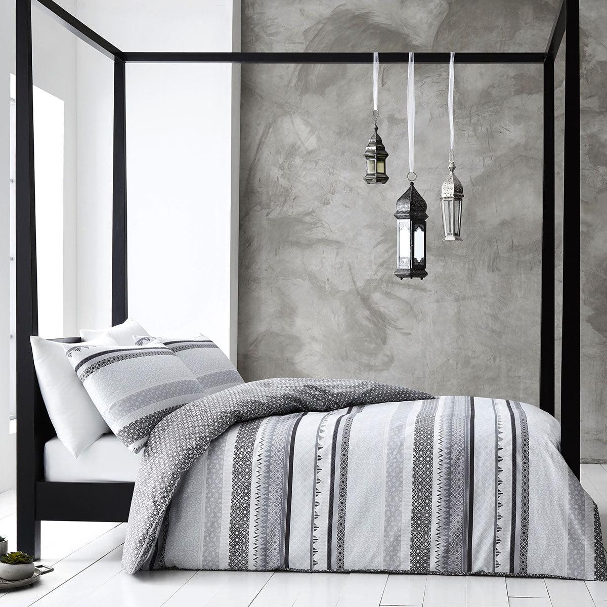 Gabrielle Grey Quilt Cover Set Super King - Harrogates