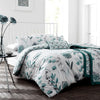 Ink Floral Teal Quilt Cover Set Queen - Harrogates