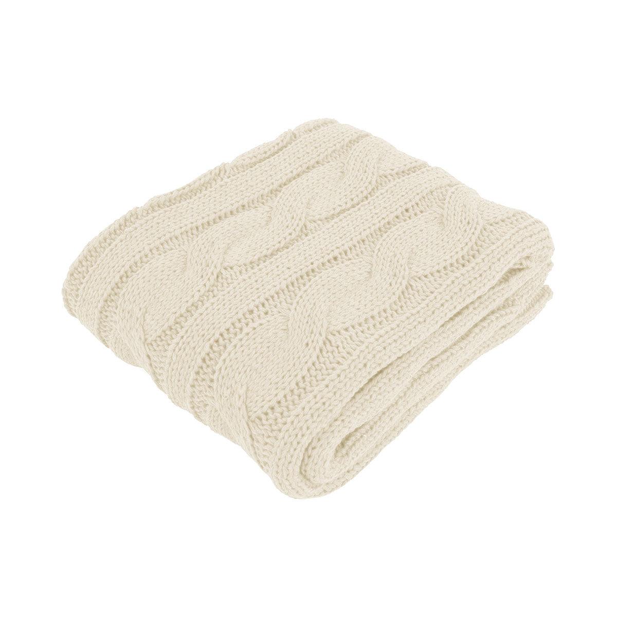 Hudson Cream Knitted Throw Rug - Harrogates
