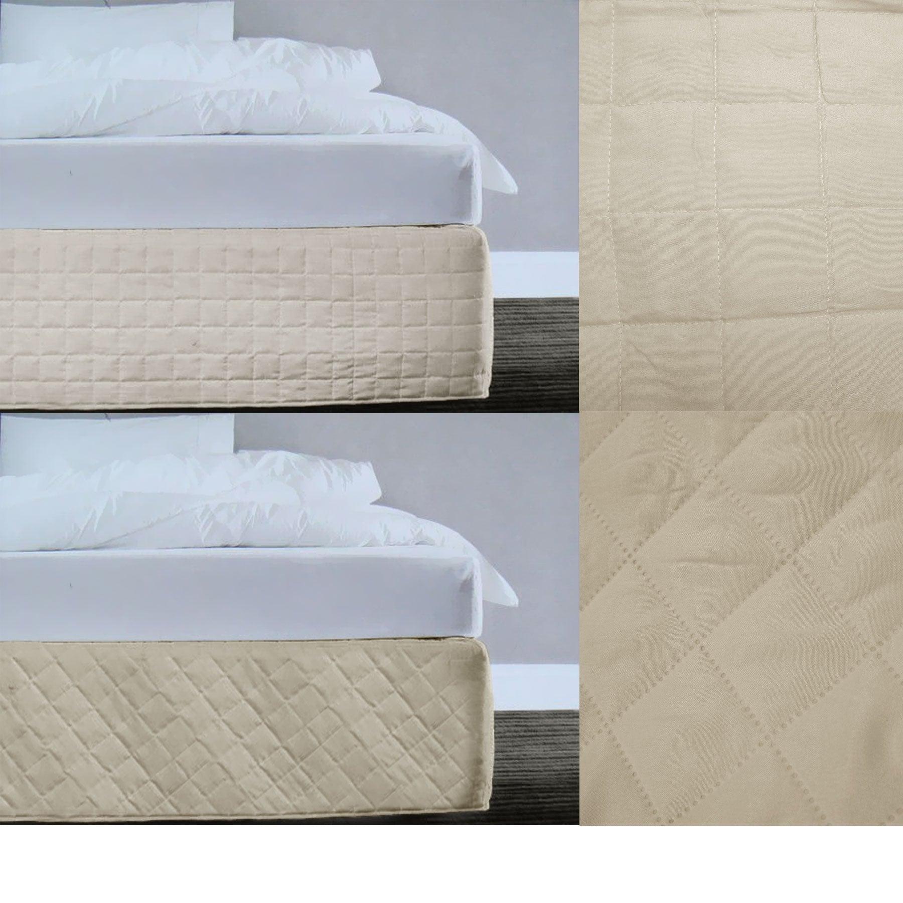 Random Pattern Quilted Valance Linen Queen - Harrogates