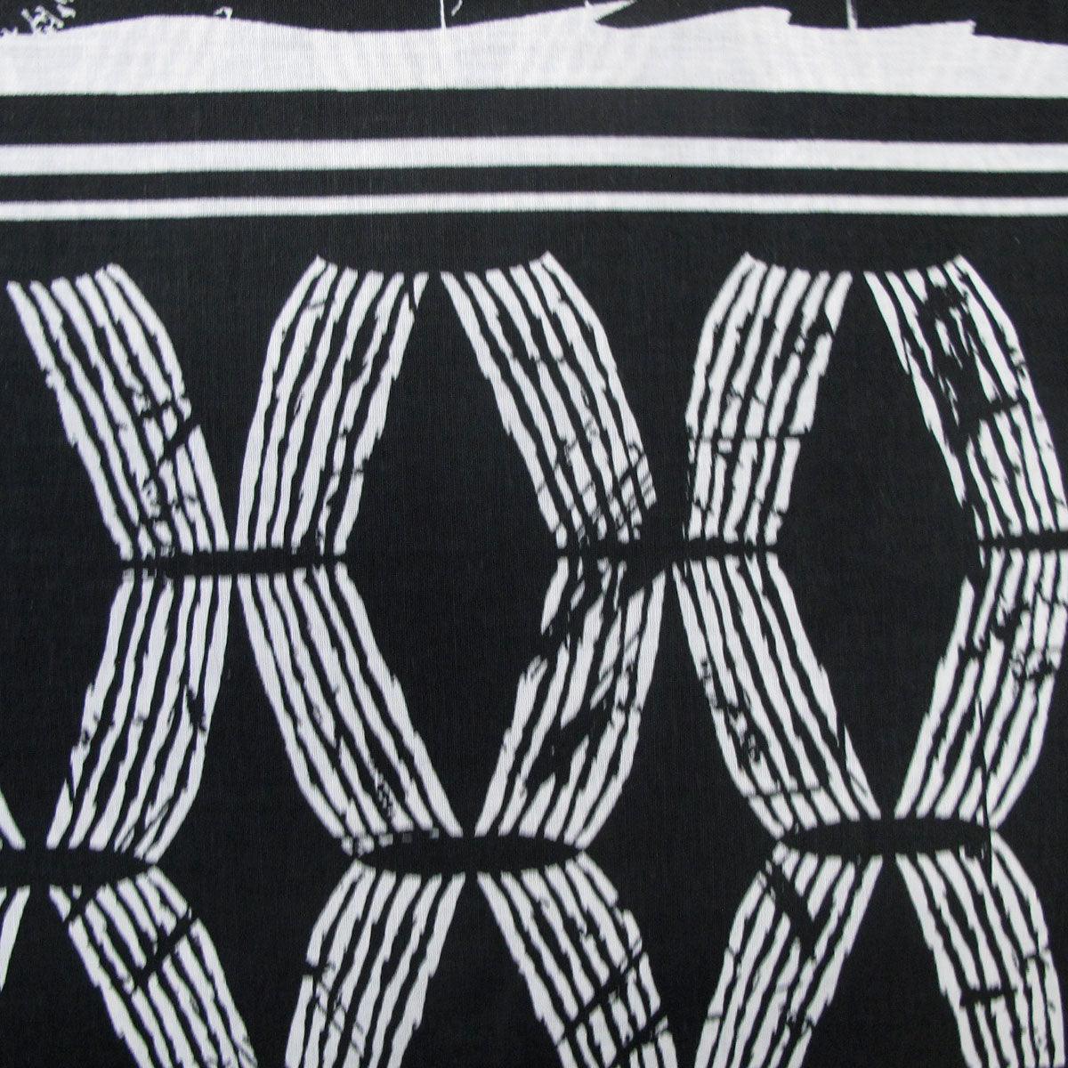 Homeport Kenya Black Printed Geometric Quilt Cover Set Double - Harrogates
