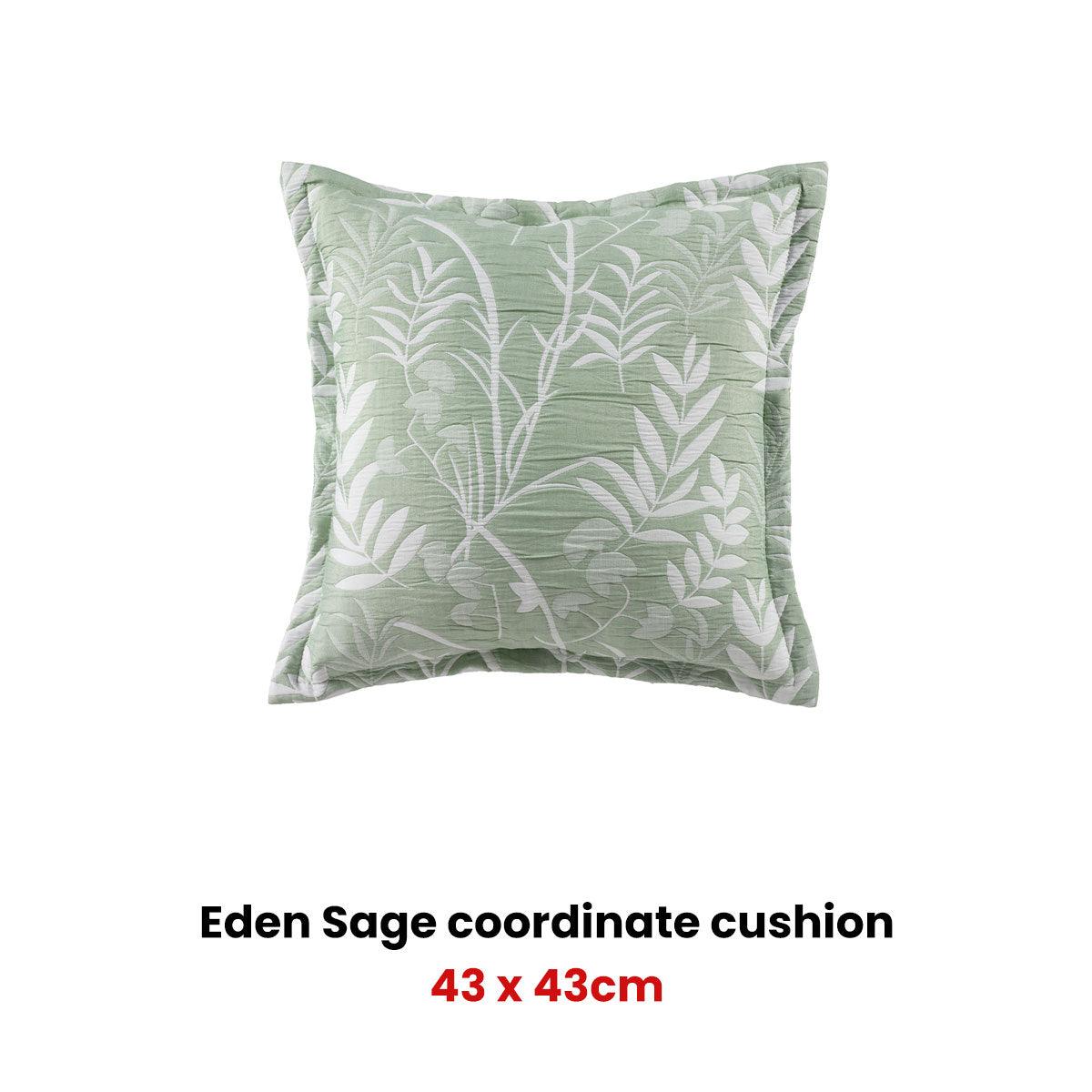 Bianca Eden Sage Coordinate Square Filled Cushion - Harrogates