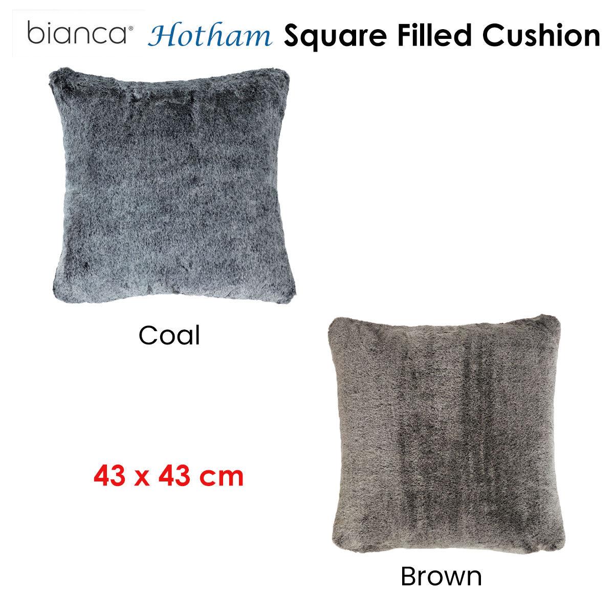 Bianca Hotham Square Filled Cushion 43 x 43 cm Coal - Harrogates