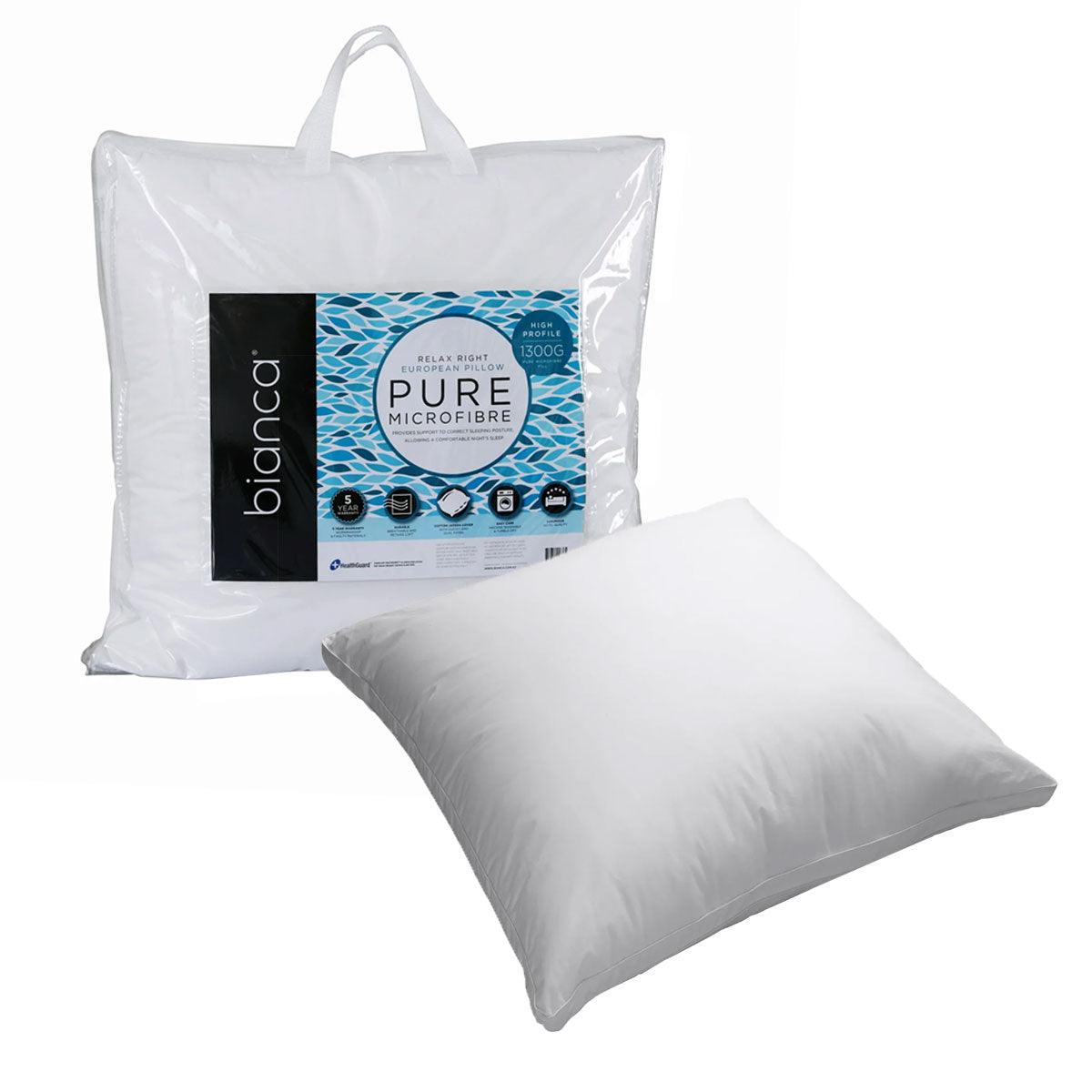 Bianca 1300g Relax Right Pure Microfiber European Pillow 65 x 65cm - Harrogates