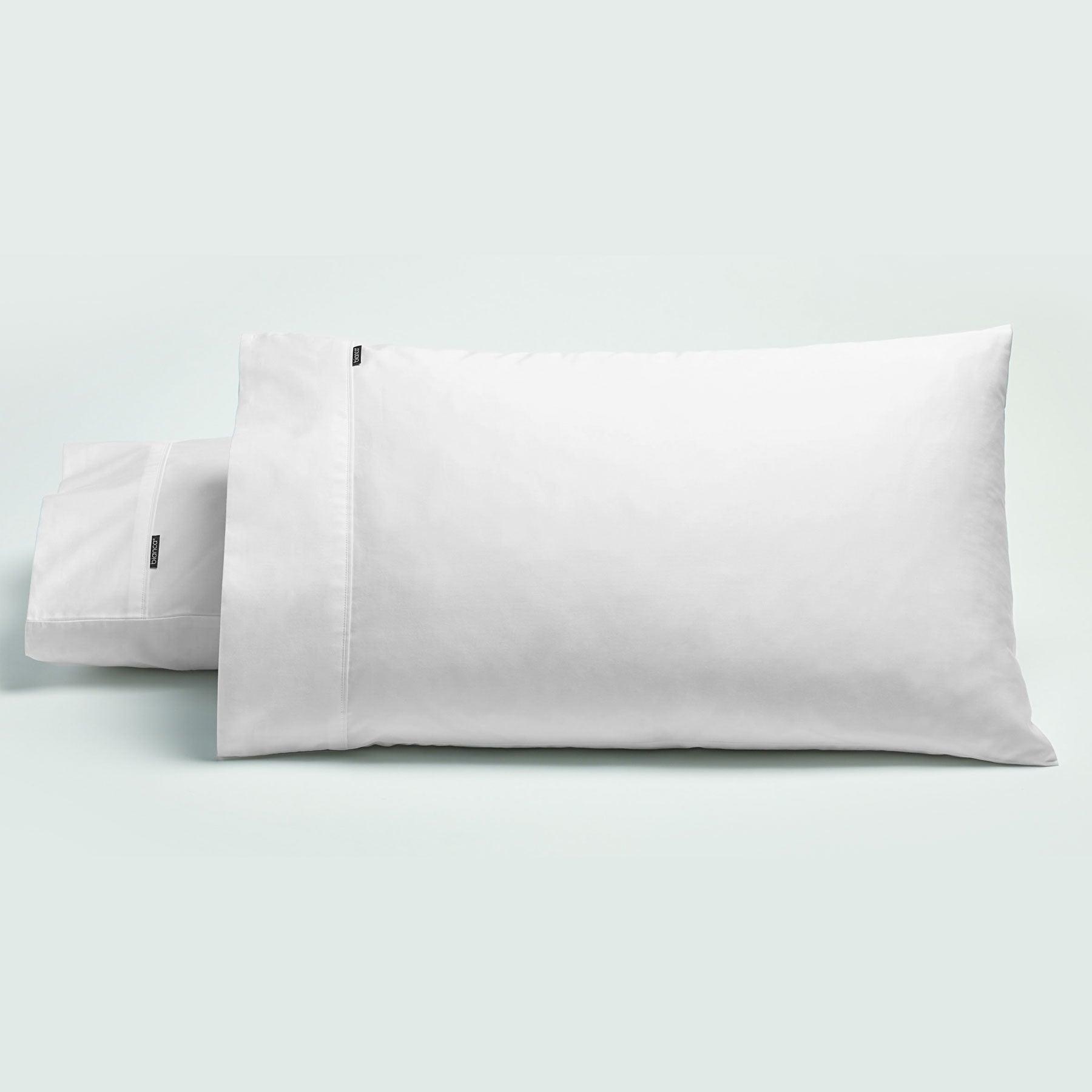 Bianca Pair of 500TC Cotton Sateen Standard Pillowcases White - Harrogates