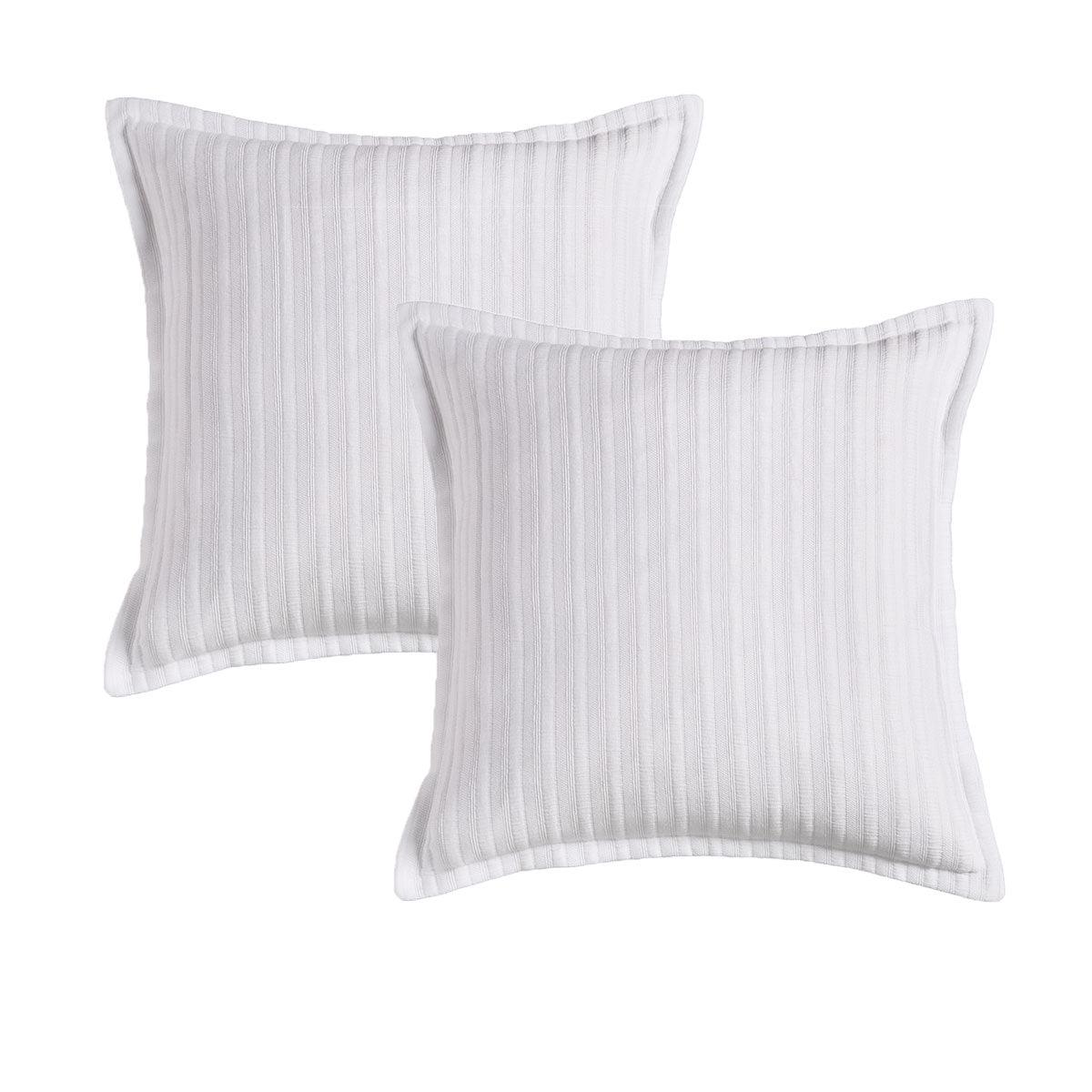 Bianca Pair of Evora White European Pillowcases - Harrogates