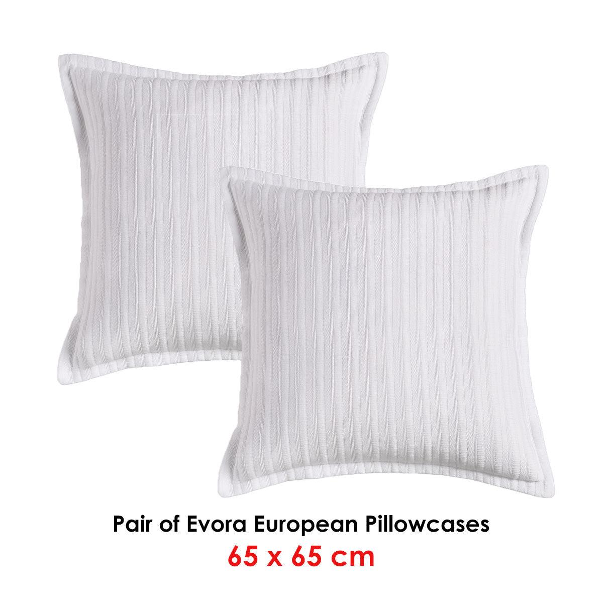 Bianca Pair of Evora White European Pillowcases - Harrogates