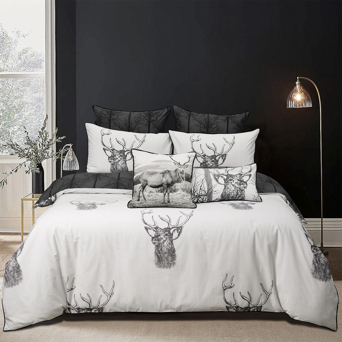 Bianca Alpine Stag Taupe Polyester Cotton Quilt Cover Set Queen - Harrogates