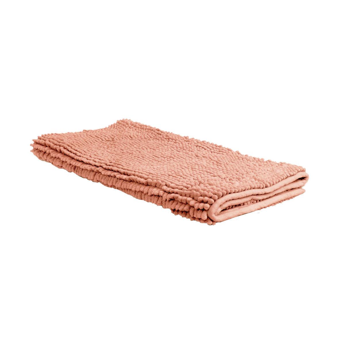 Chenille Toggle Bath Mat 50 x 80cm Coral - Harrogates