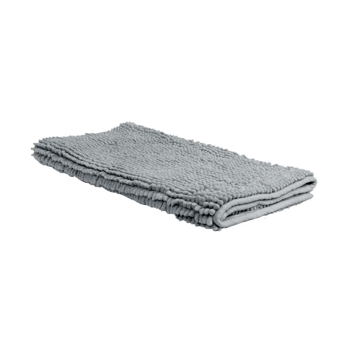 Chenille Toggle Bath Mat 50 x 80cm Grey - Harrogates