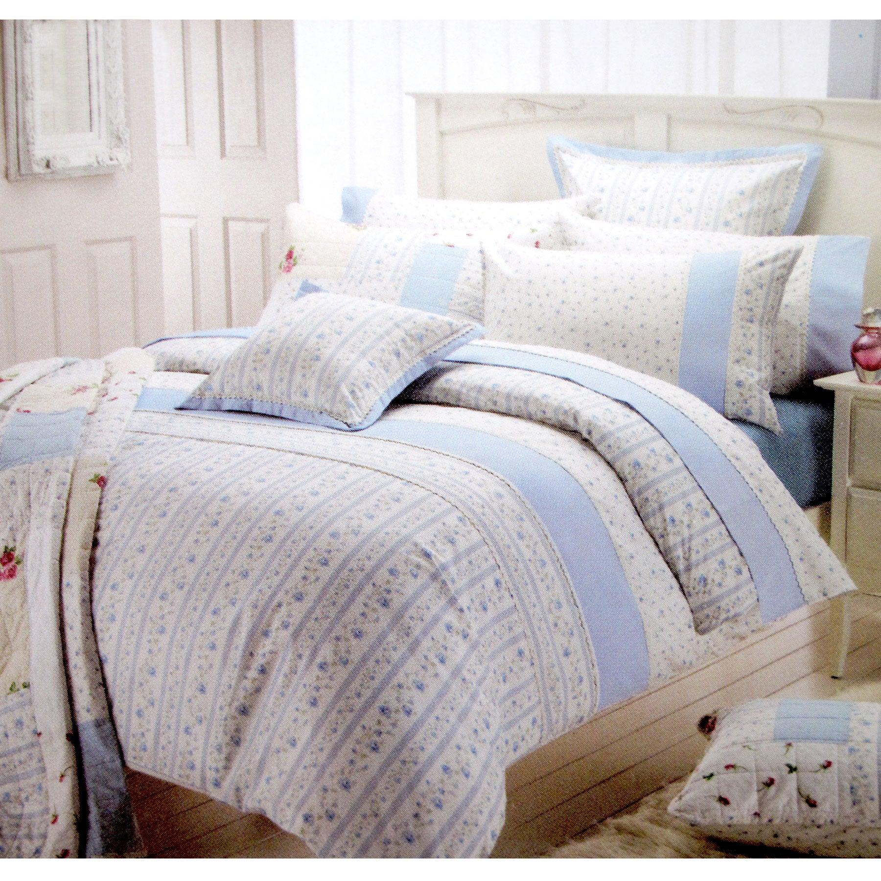 Belmondo Belmondo 225TC Ashby Rose Blue Quilt Cover Set KING - Harrogates