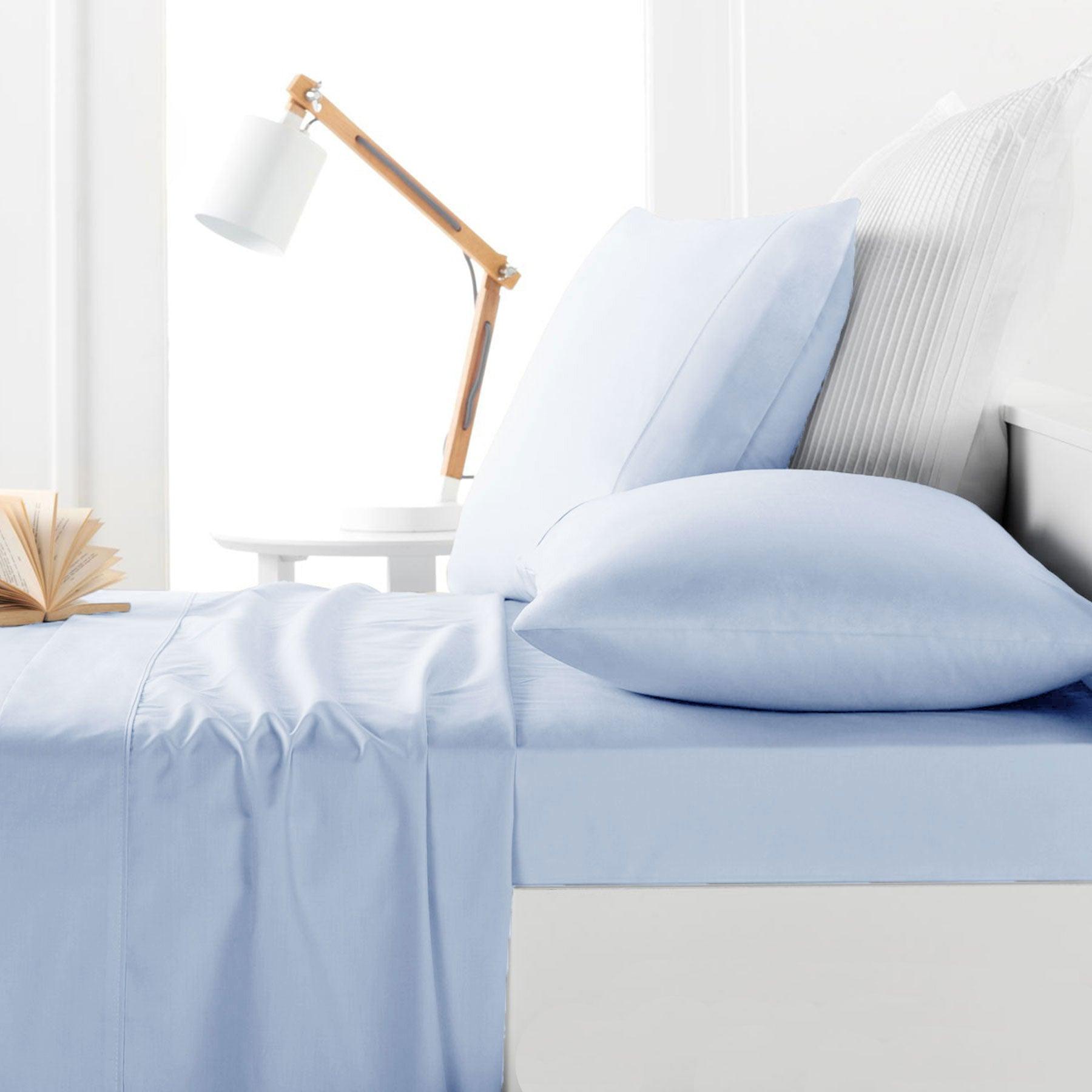 Belmondo 225TC Sheet Set Light Blue - King - Harrogates