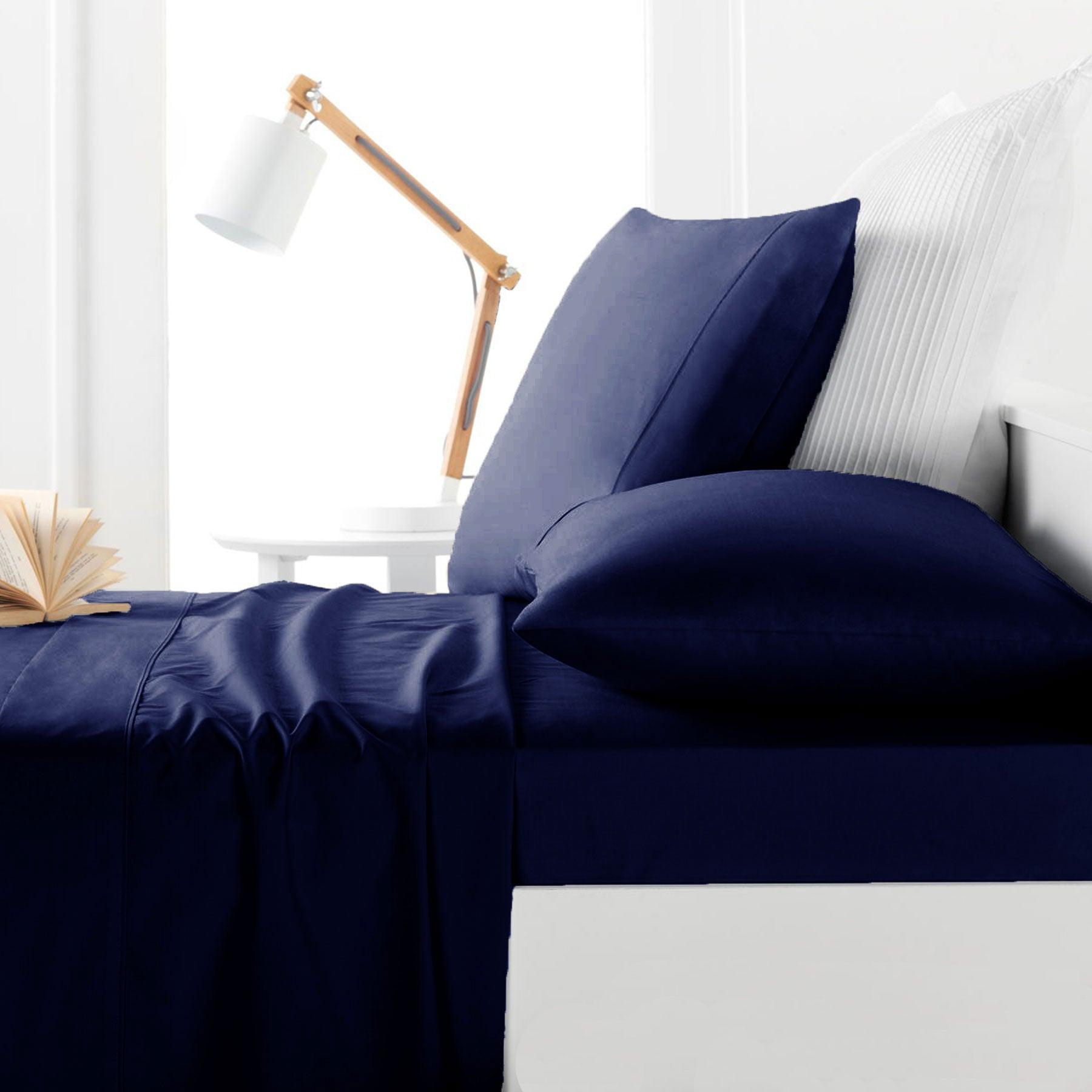 Belmondo 225TC Sheet Set Navy - Double - Harrogates