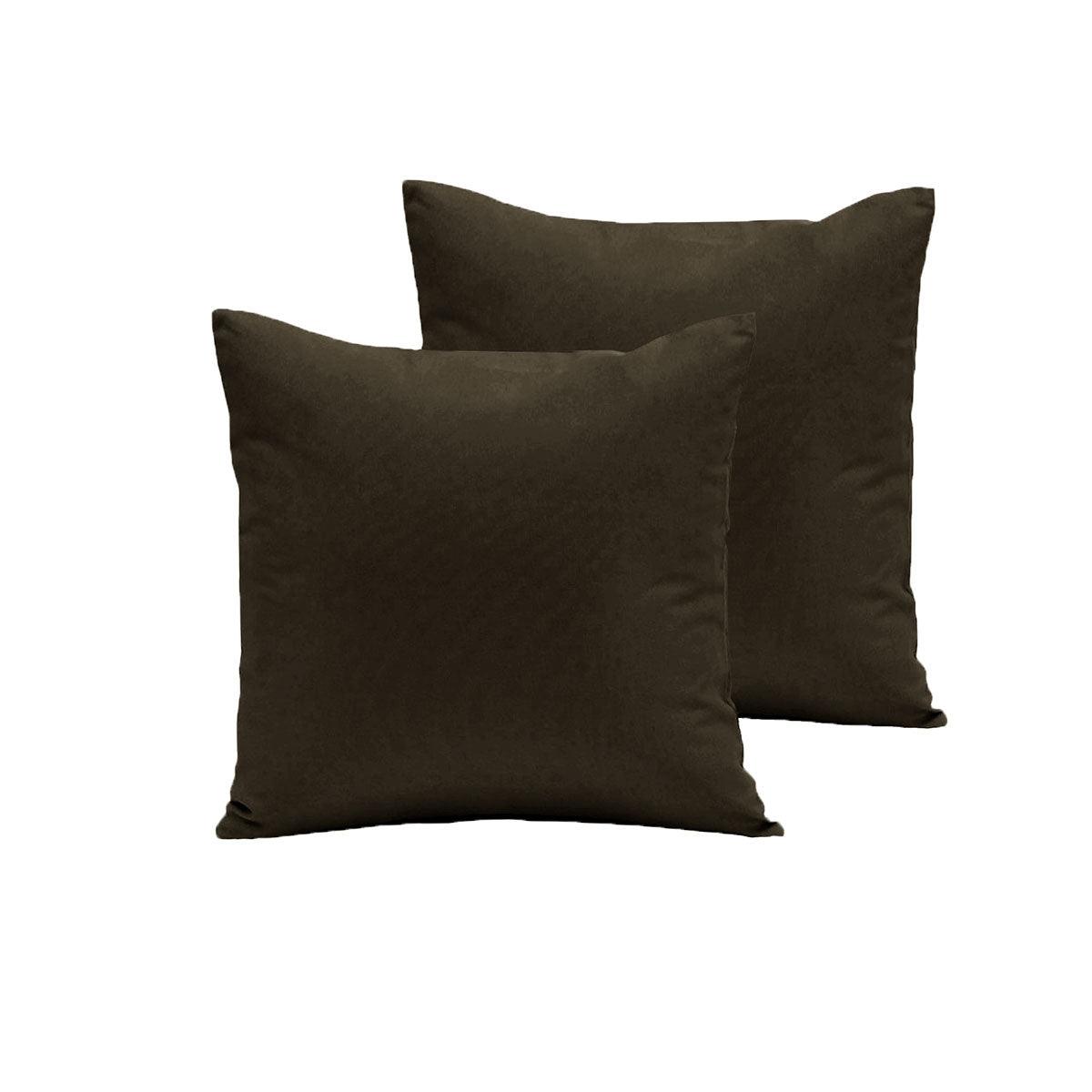 Pair of Polyester Cotton European Pillowcases Chocolate - Harrogates
