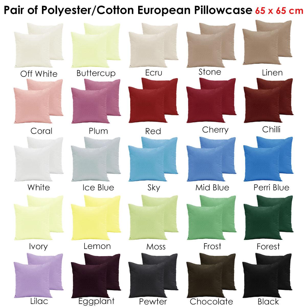 Pair of Polyester Cotton European Pillowcases Chocolate - Harrogates