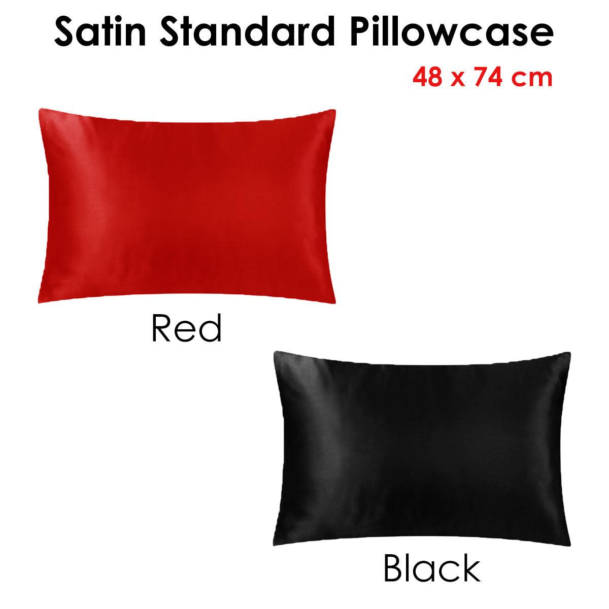 Satin Standard Pillowcase Black - Harrogates