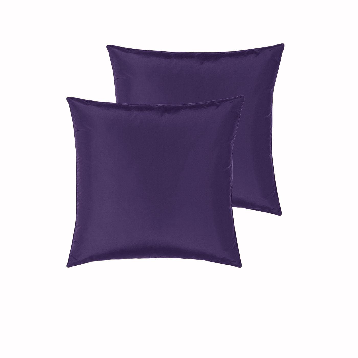 PepperMIll Satin European Pillowcases ( Pair ) EGGPLANT - Harrogates