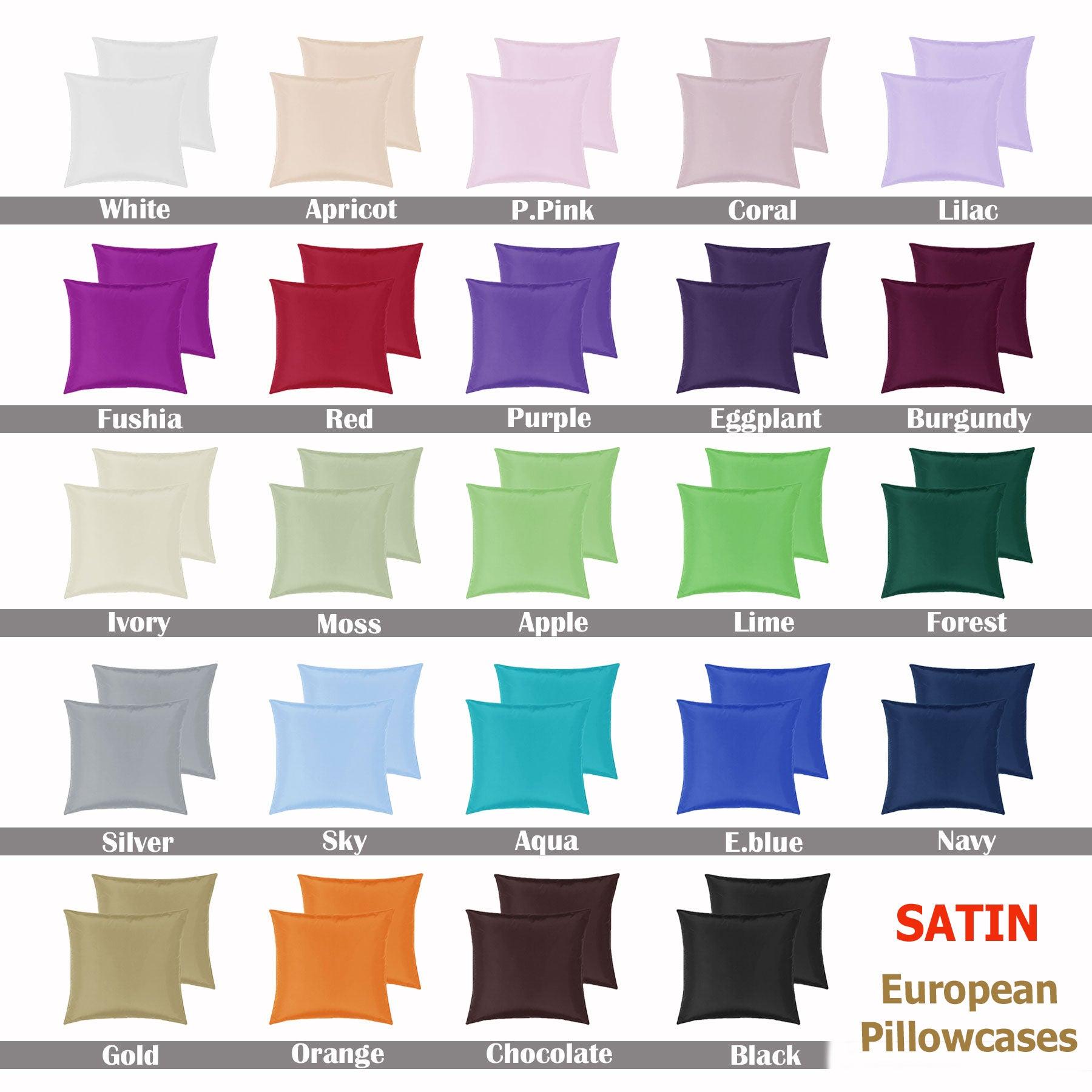 PepperMIll Satin European Pillowcases ( Pair ) FOREST - Harrogates