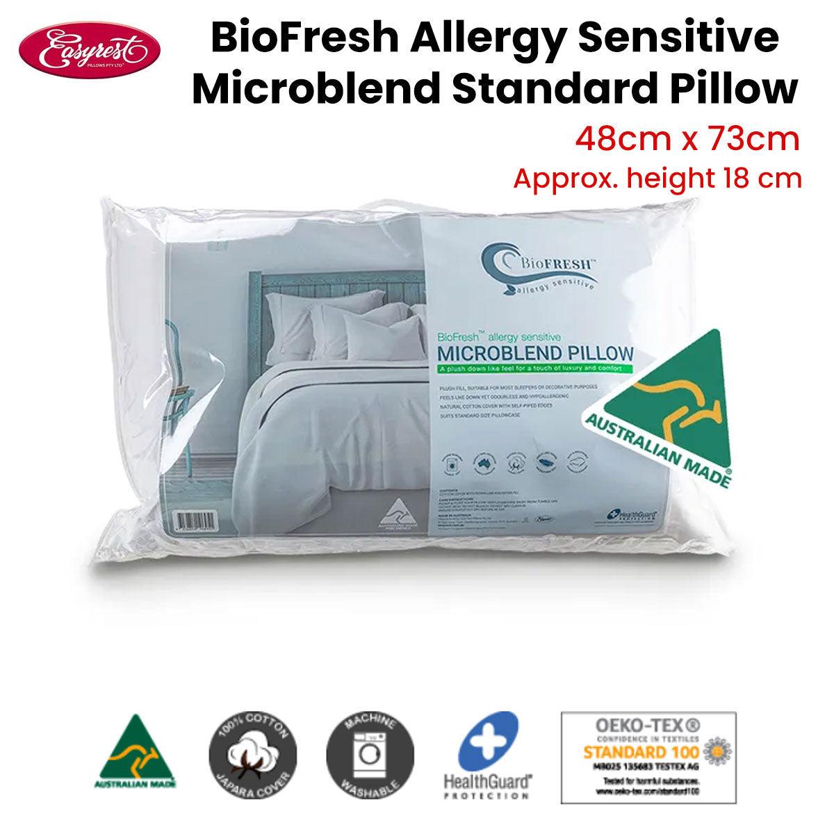 Easyrest BioFresh Allergy Sensitive Microblend Standard Pillow 48 x 73 cm - Harrogates