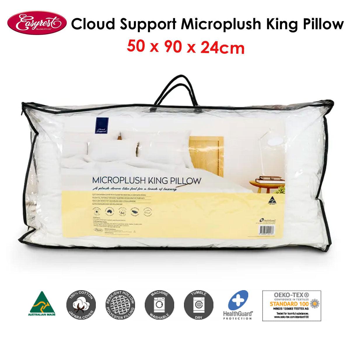 Easyrest Cloud Support Microplush King Pillow 50 x 90 x 24 cm - Harrogates