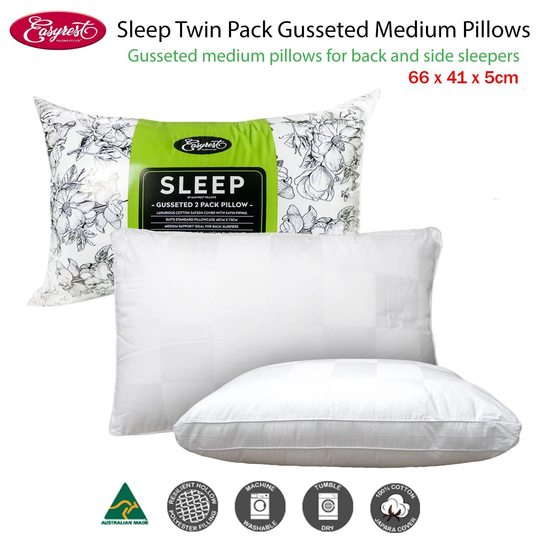 Easyrest Sleep Twin Pack Gusseted Medium Standard Pillows - Harrogates