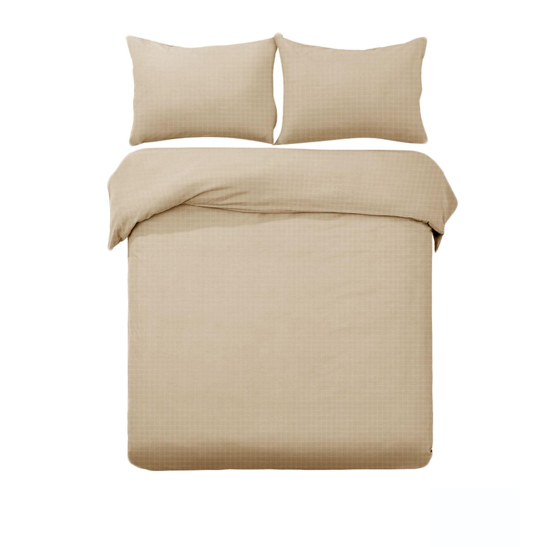 Designer Selection Ascot Embossed Quilt Cover Set Latte King - Harrogates