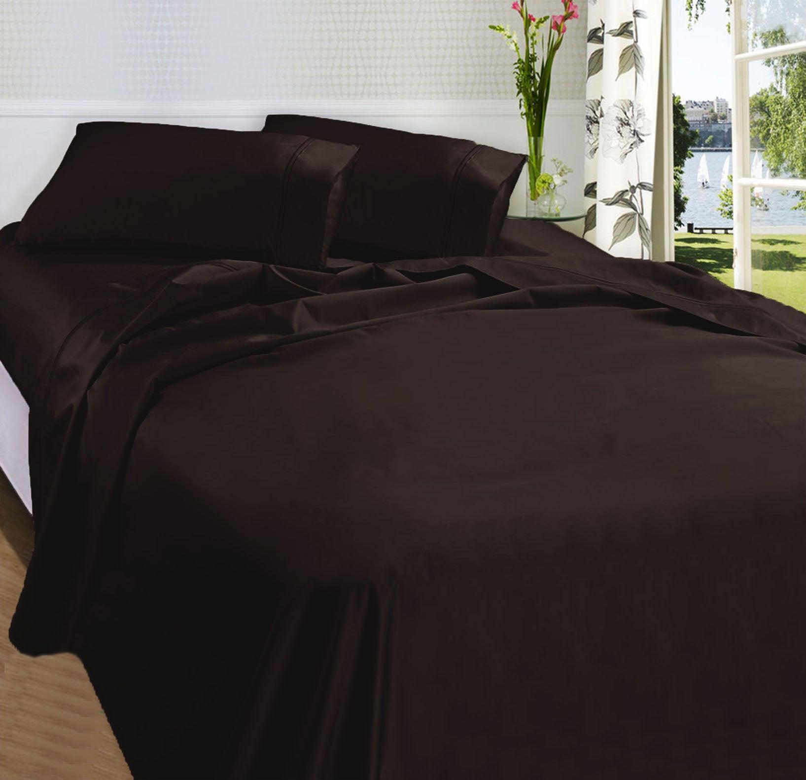Fieldcrest 875TC Egyptian Cotton Sateen Sheet Set Chocolate Queen - Harrogates