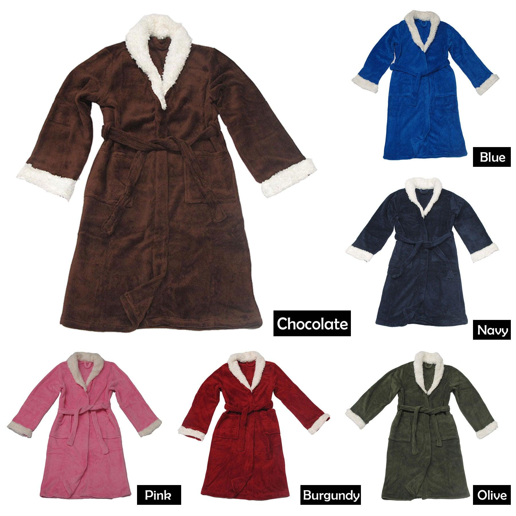 Sherpa Bath Robe Blue S/M - Harrogates