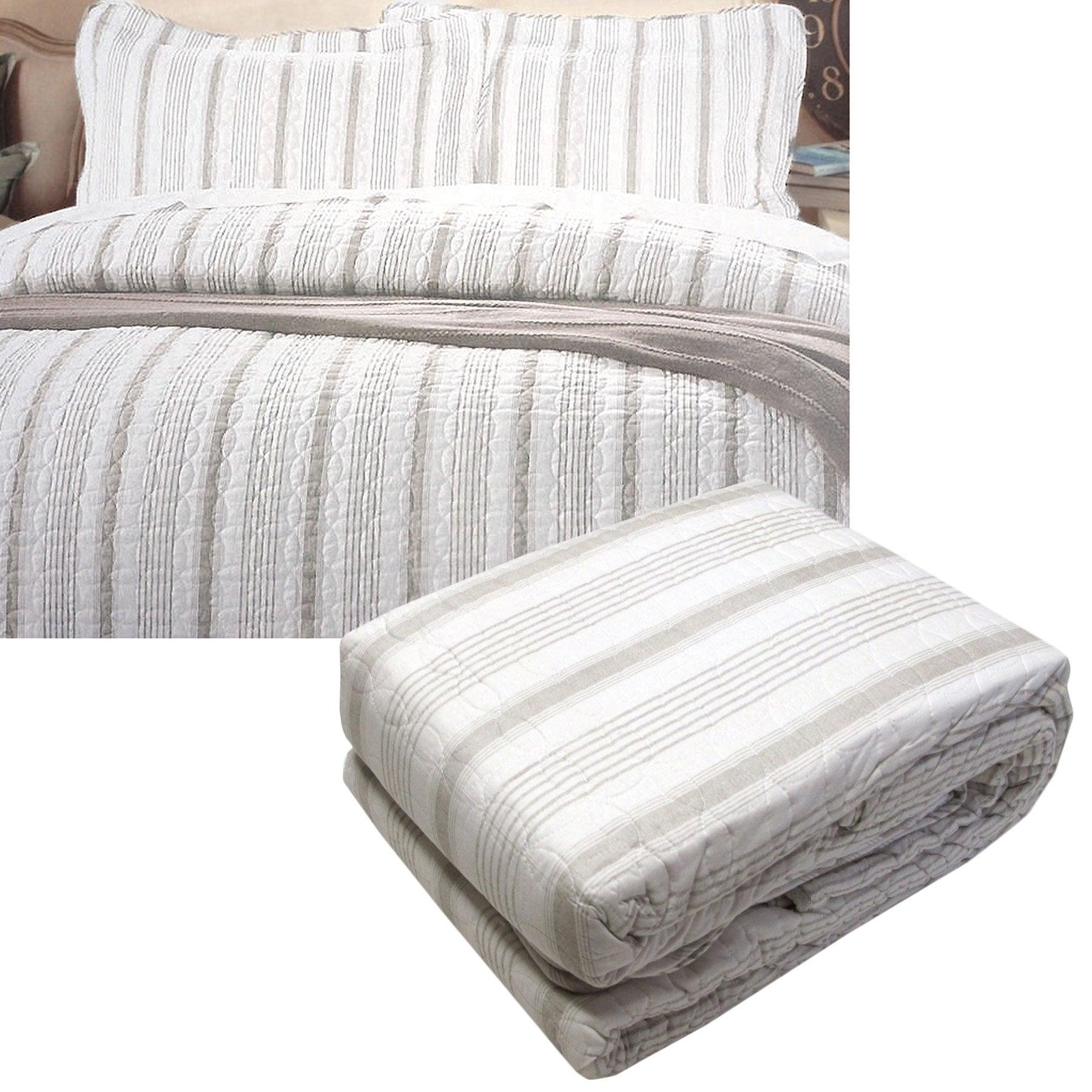 Brighton Road Regatta Stone Quilted Quilt Cover Set Queen - Harrogates