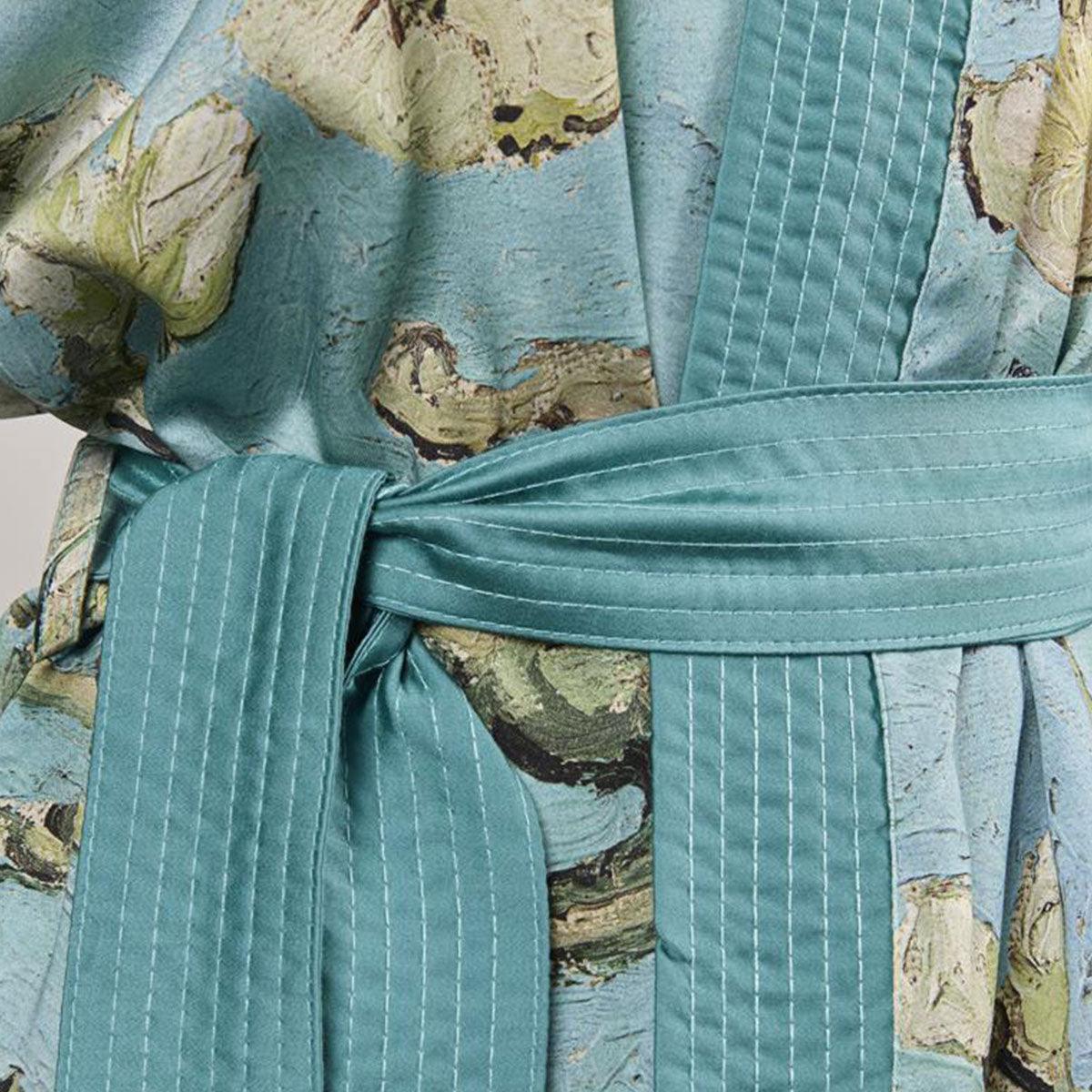 Bedding House Van Gogh Almond Blossom Blue Kimono Bath Robe Small/Medium - Harrogates