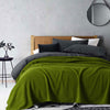 Laconia 400GSM Premium Australian Pure Wool Blanket Moss Green Super King - Harrogates