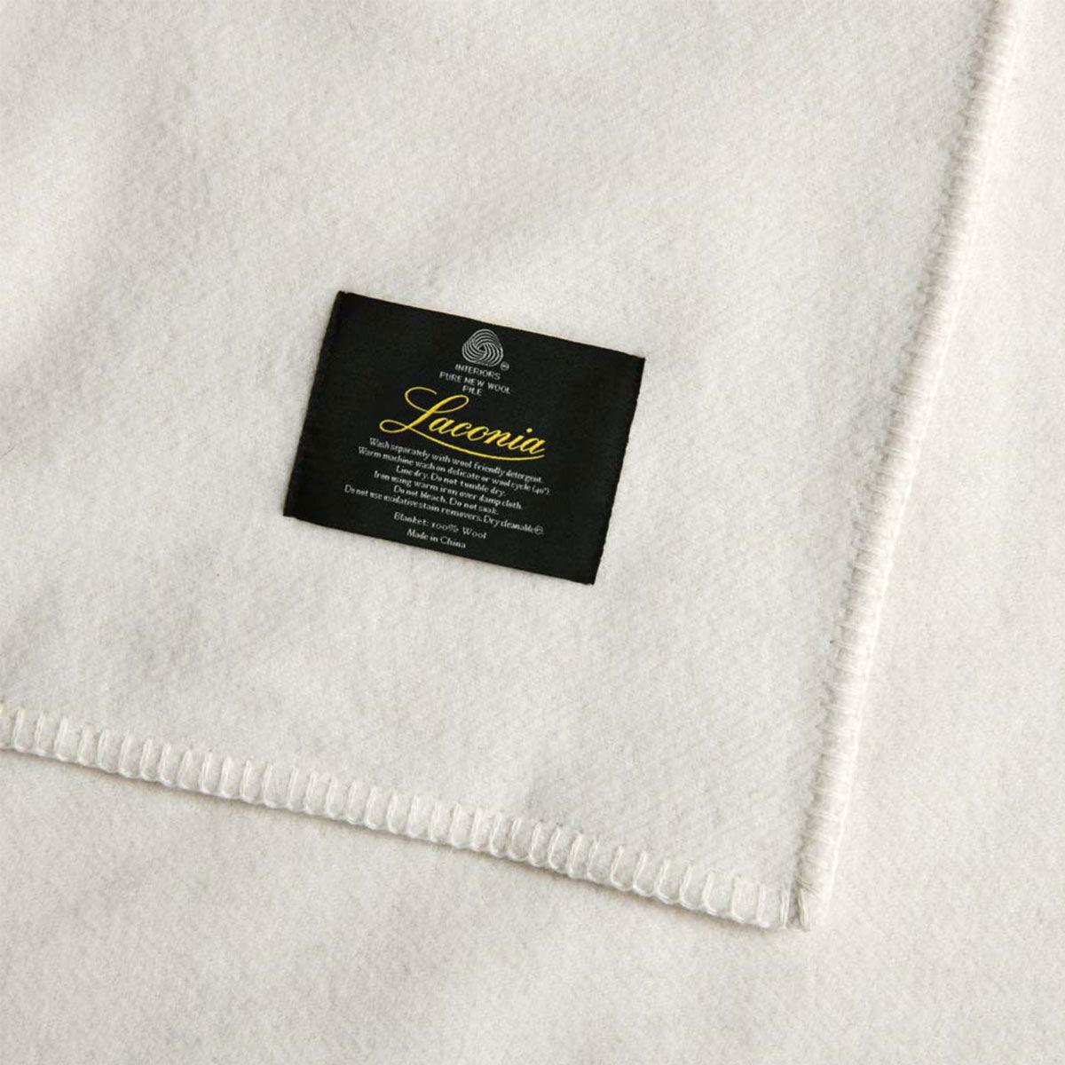 Laconia 400GSM Premium Australian Pure Wool Blanket Natural King - Harrogates