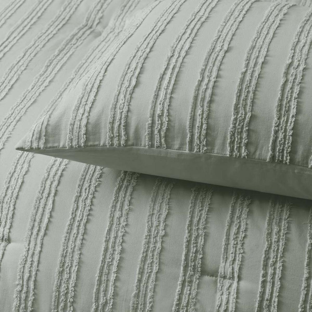 Vintage Design Homewares Reflections Sage 3 Piece Comforter Set Queen - Harrogates