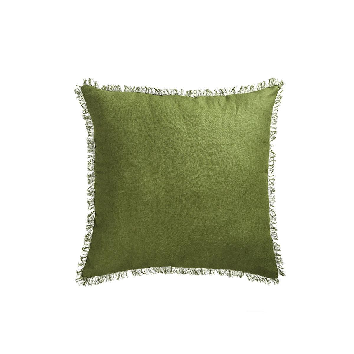 Vintage Design Homewares Olive French Linen Filled Cushion Square - 55cm x 55cm - Harrogates