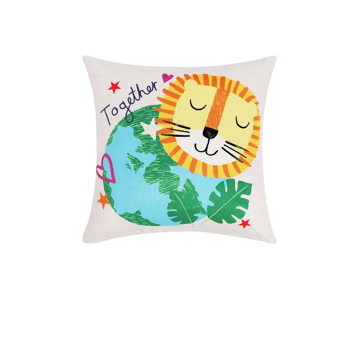 Happy Kids Our Planet Filled Square Cushion - Harrogates