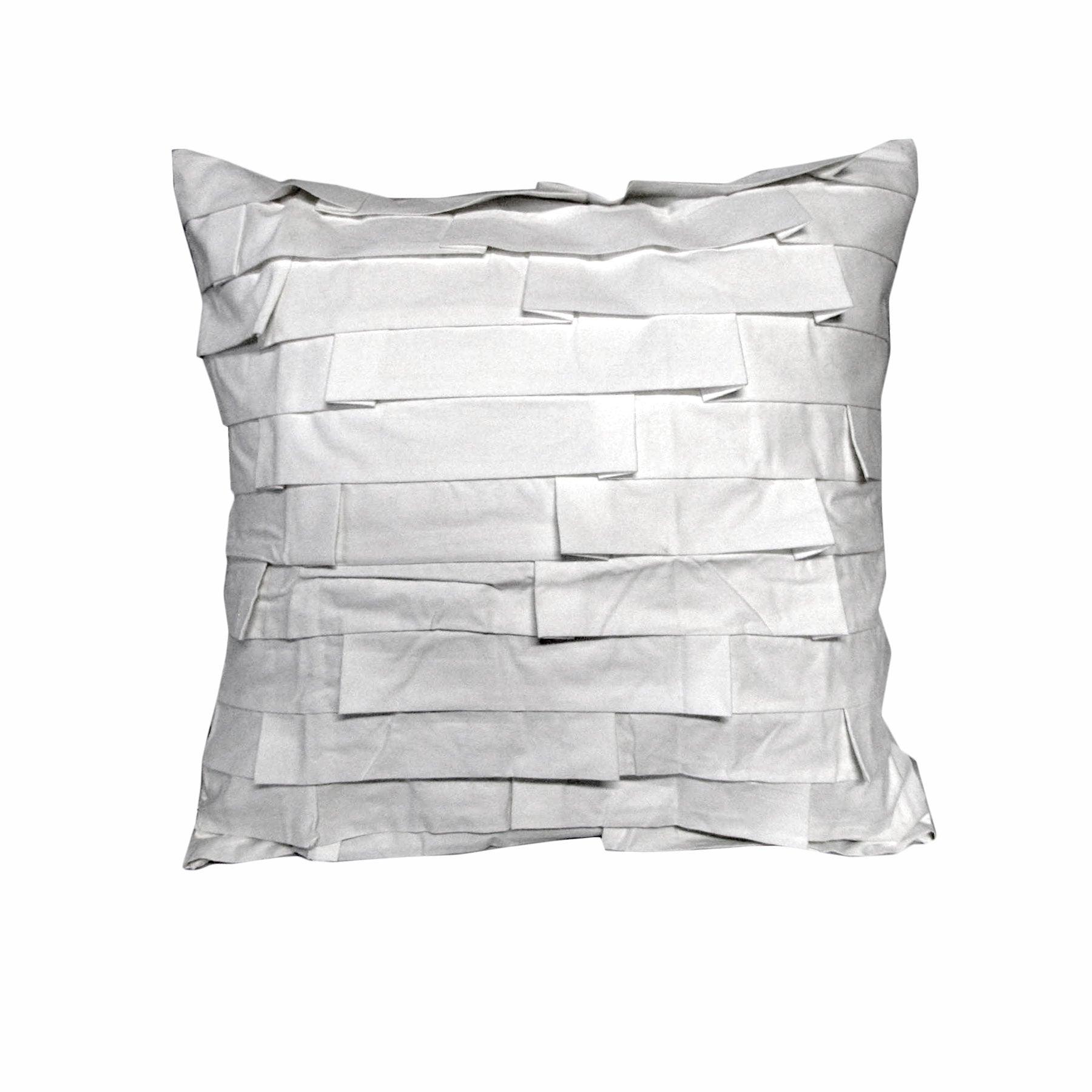 Accessorize Pleats White 45x45 cm Square Filled Cushion - Harrogates