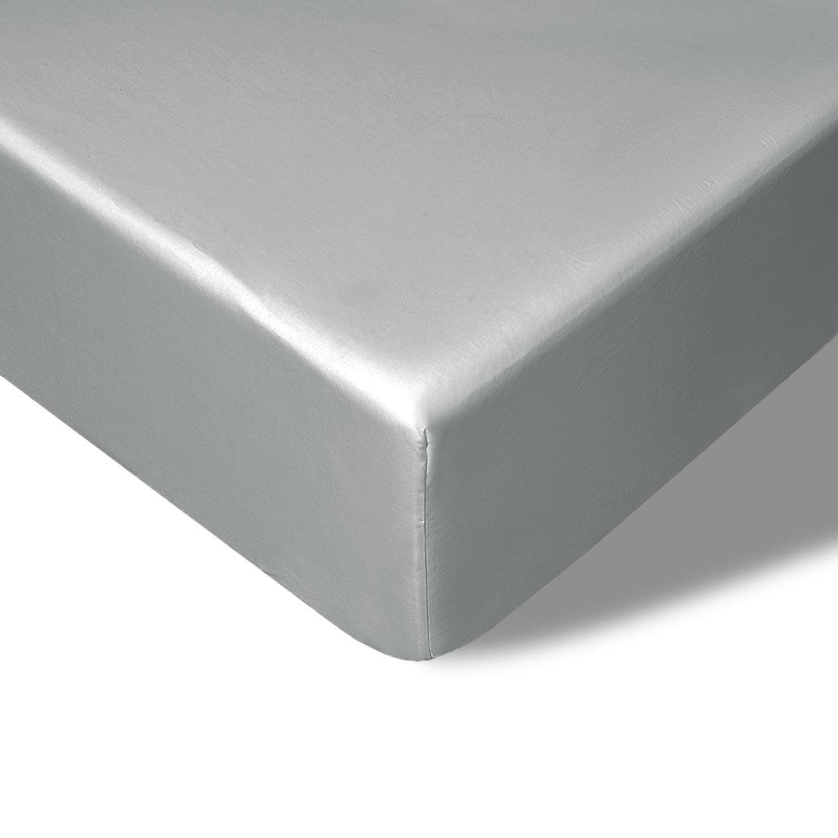 Accessorize 400TC Grey Bamboo Cotton Fitted Sheet 40cm Wall King Single - Harrogates