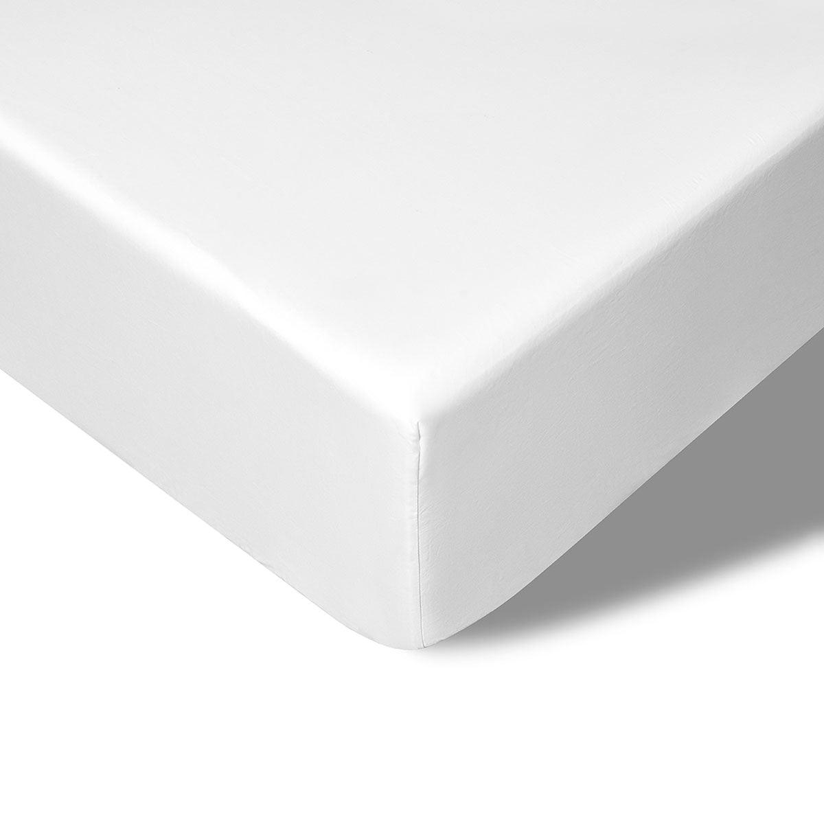 Accessorize 400TC White Bamboo Cotton Fitted Sheet 40cm Wall King - Harrogates