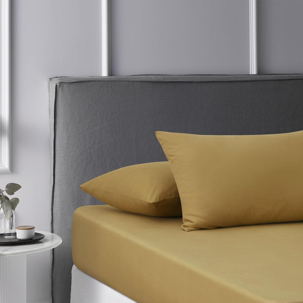Accessorize Pecan Washed Cotton Fitted Sheet Set Double - Harrogates