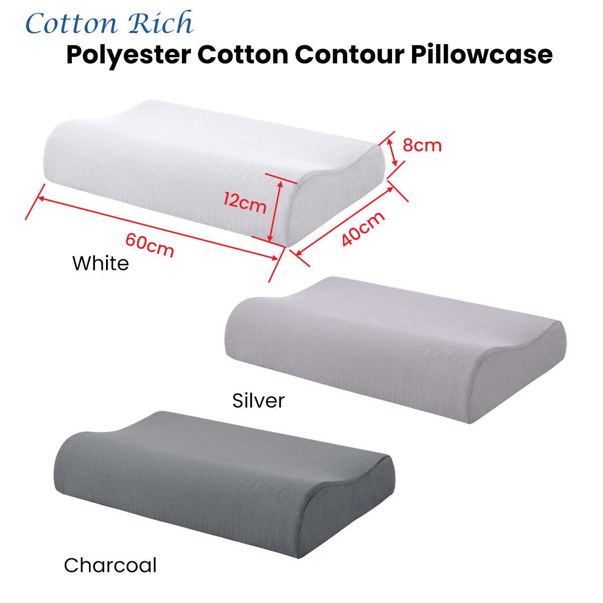 Accessorize Charcoal Cotton Rich Contour Pillowcase 40x60x12cm - Harrogates