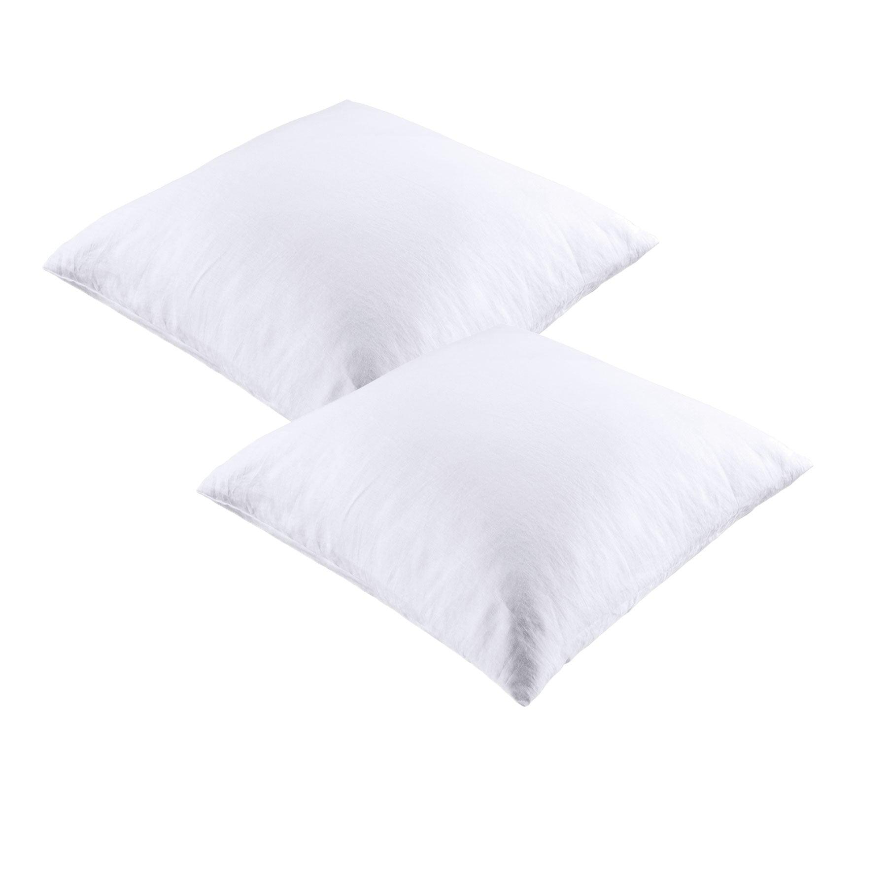 Vintage Design Homewares Pair of 100% Linen European Pillowcases White - Harrogates