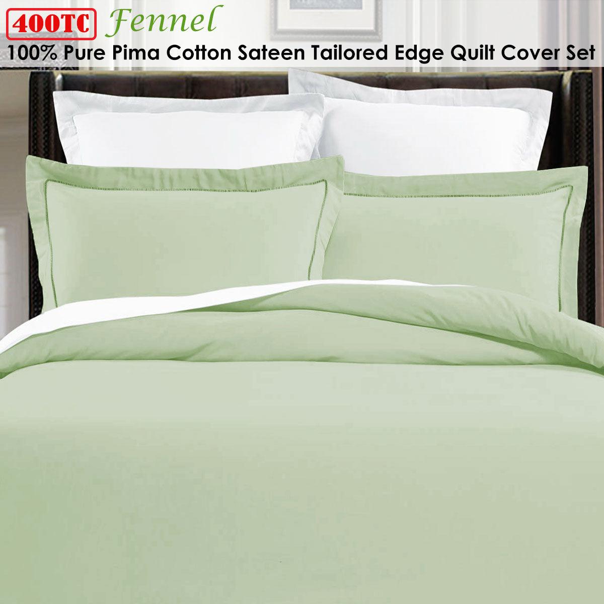 Grand Aterlier Pima Cotton Fennel Quilt Cover Set King - Harrogates