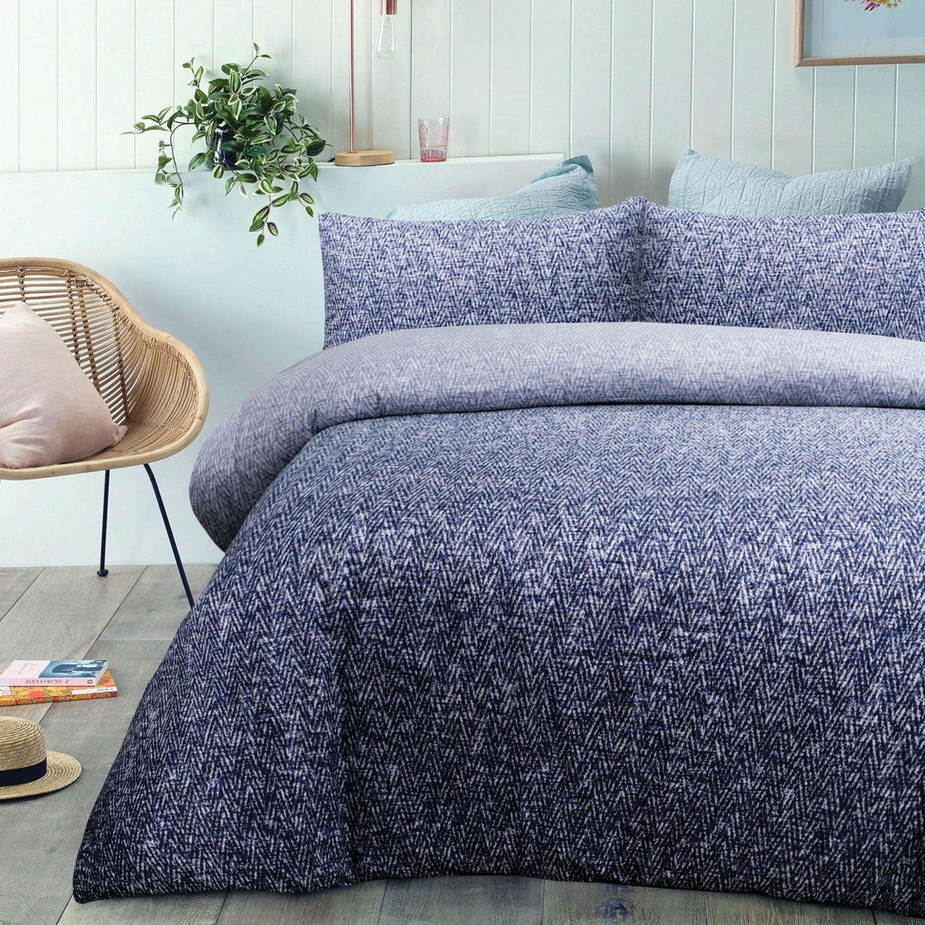 Big Sleep Andes Navy Quilt Cover Set Queen - Harrogates