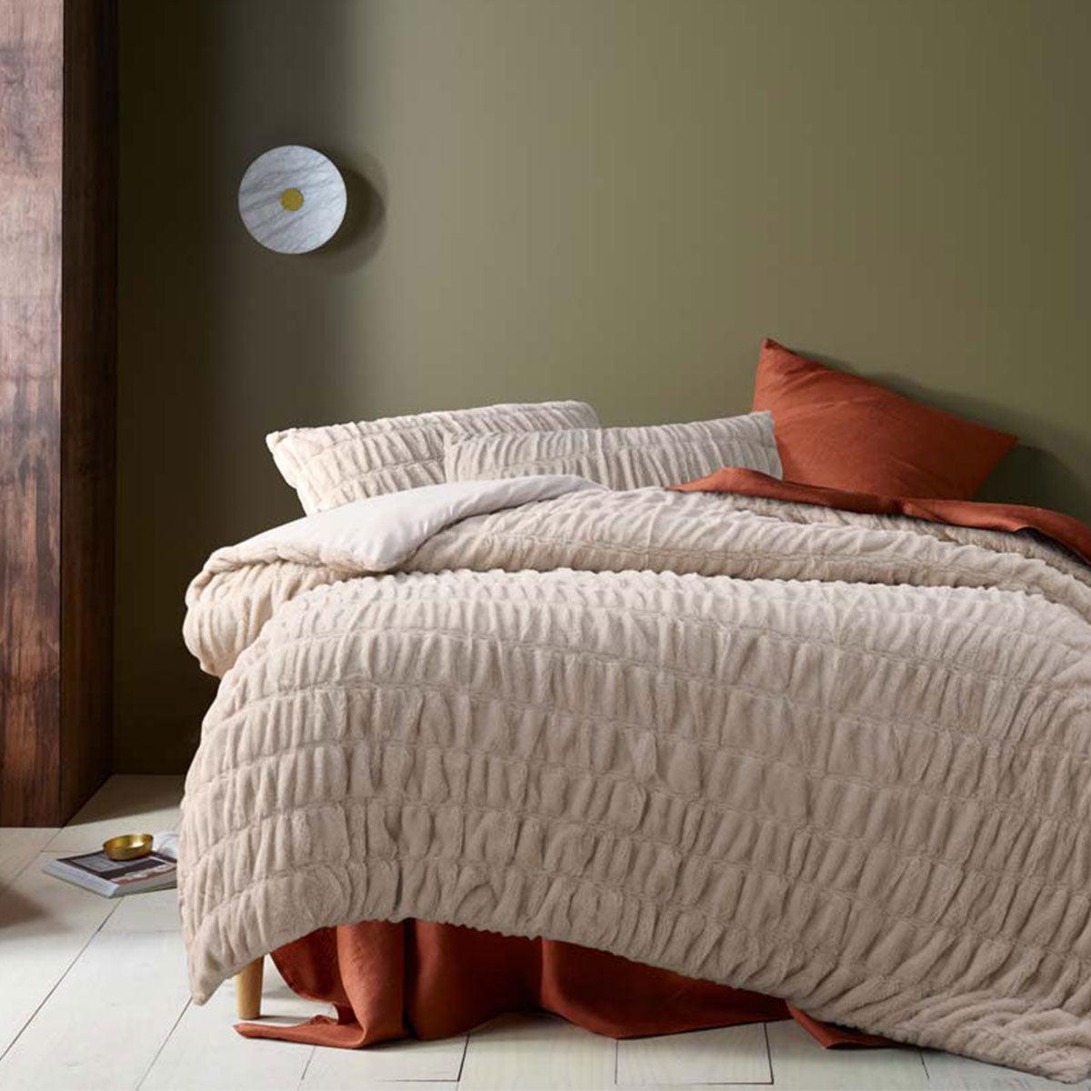 Accessorize Aurora Natural Cotton Quilt Cover Set Double - Harrogates