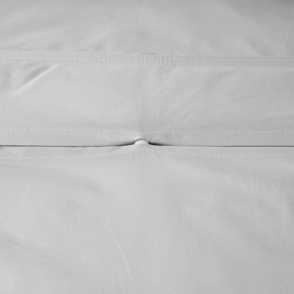 Accessorize Grey 400TC Grey Bamboo Cotton Double Stitched Quilt Cover Set Queen - Harrogates